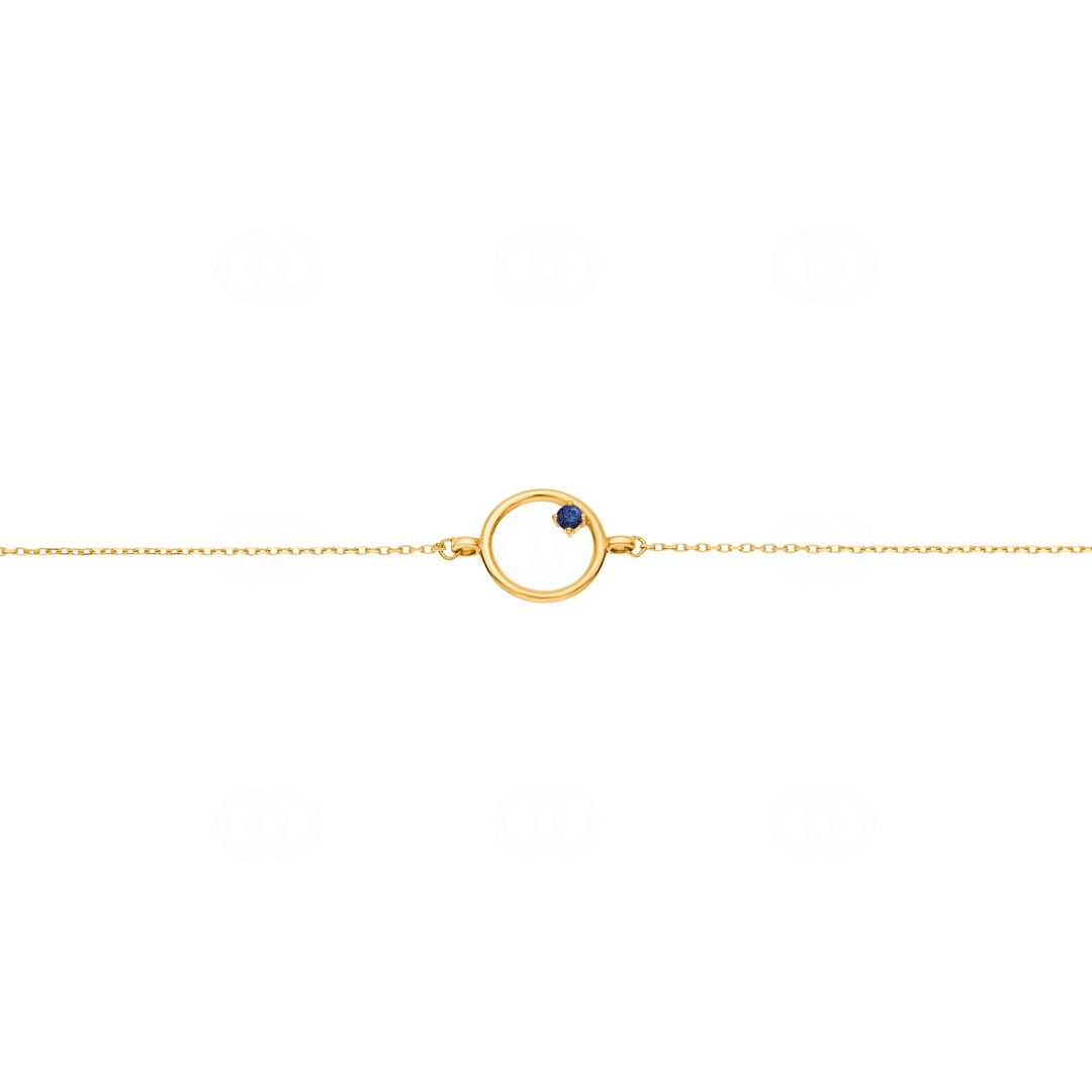 Armband 750/18 K Gelbgold mit Saphir
