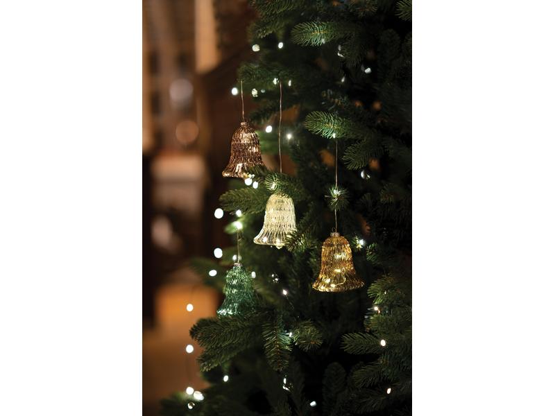 Sirius Weihnachtskugel Luna Glocke, Ø 9 cm, Grün Weihnachtsglocke aus Glas