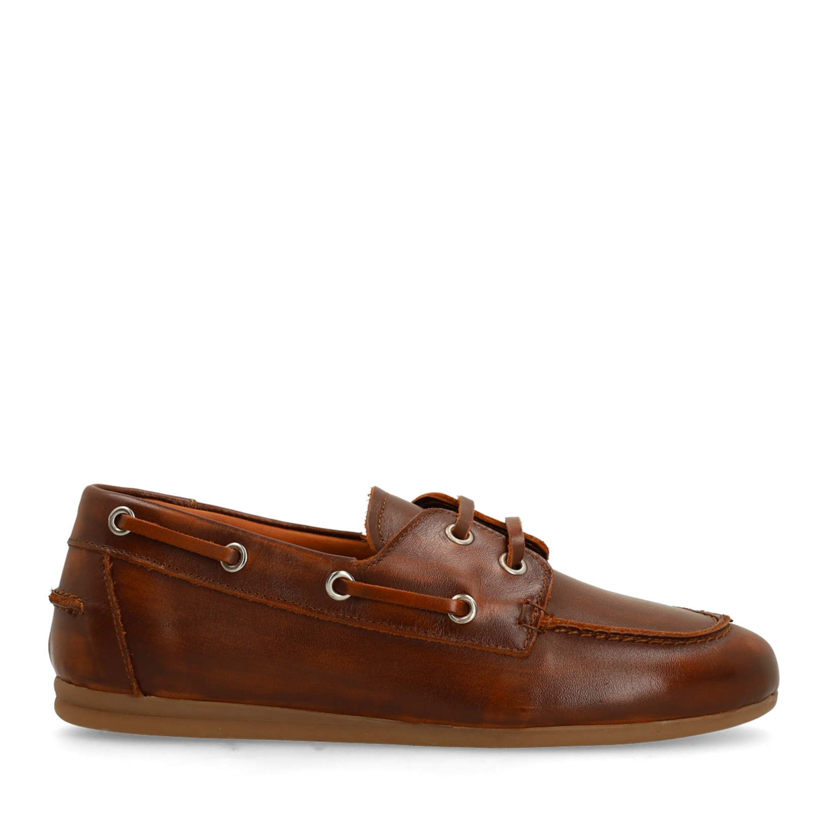 Cognac leren bootschoenen