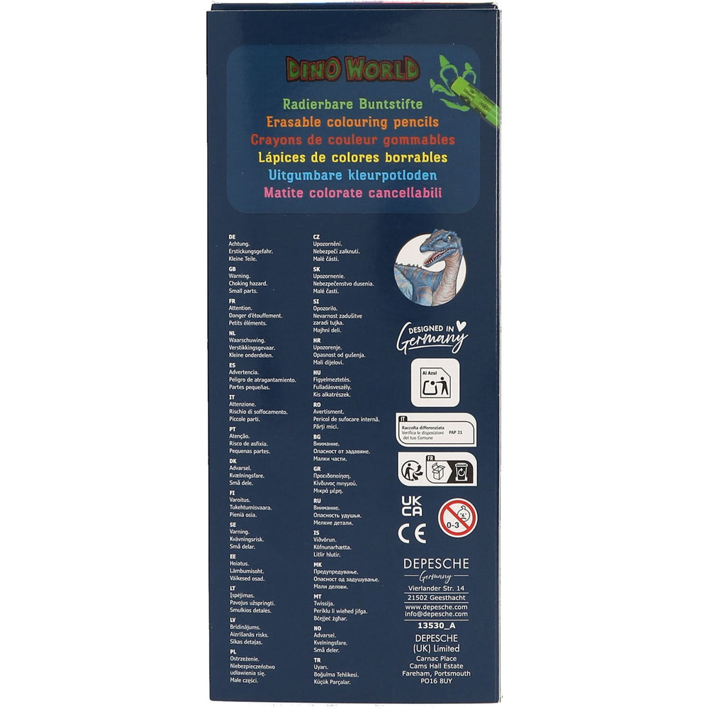 Køb Dino World Erasable Farveblyanter