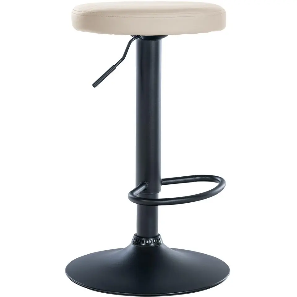 CLP Barkruk Ponte zwart Frame - Kunstleer - creme