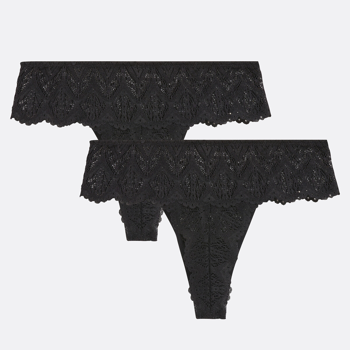 COLEÇÃO LA REDOUTE<br>Conjunto de 2 tangas inteiramente em renda, Lison