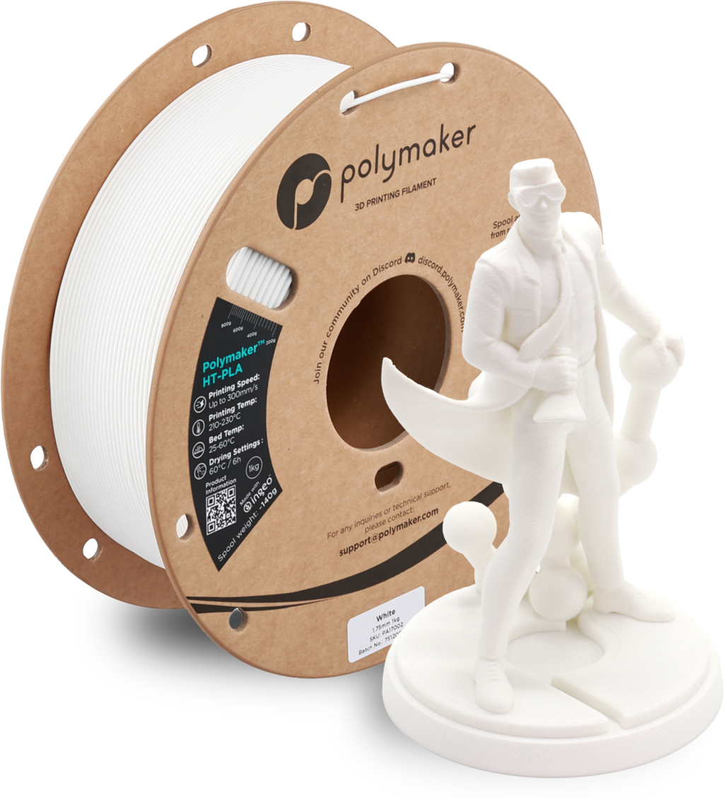 Polymaker  HT-PLA White, 1,75 mm / 1000 g    Hochleistungs-PLA für hitzestabile 3D Druckanwendungen in White