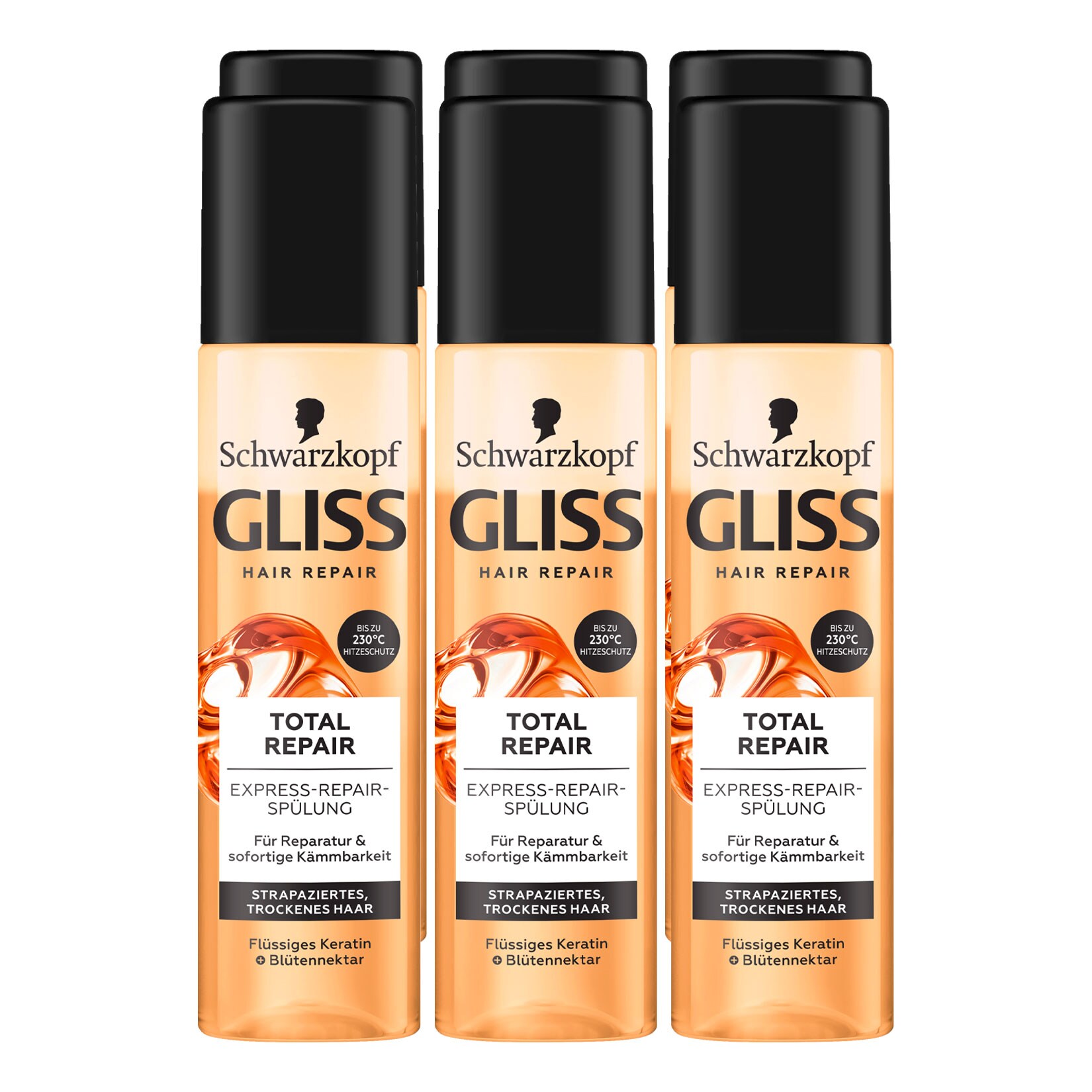 Schwarzkopf Gliss Express-Repair-Spülung Total Repair 200 ml, 6er Pack
