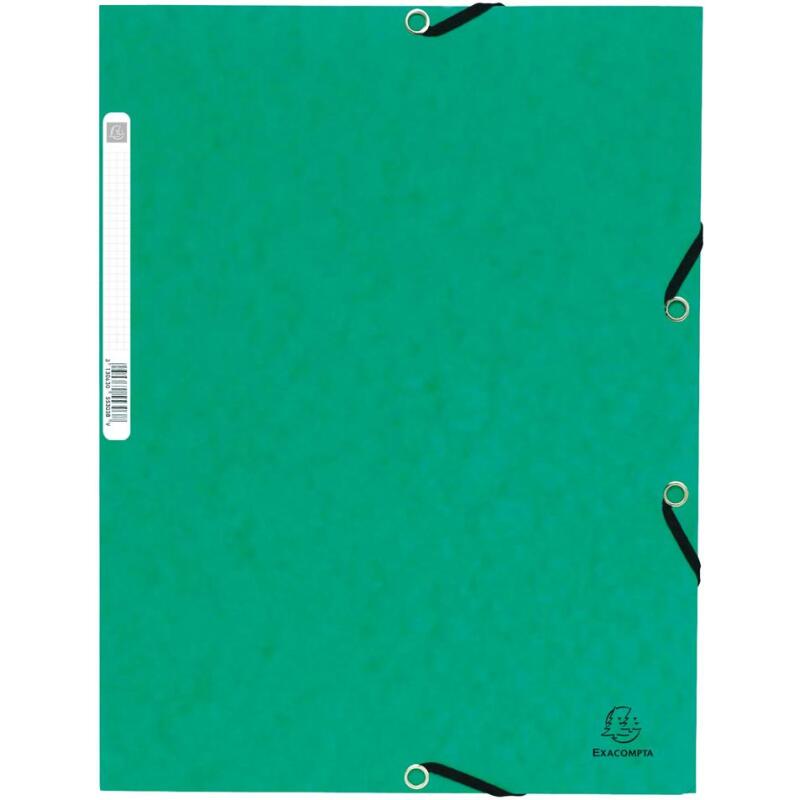 Chemise à élastique 3 rabats carte lustrée 355gm2 - A4 - Couleurs assorties