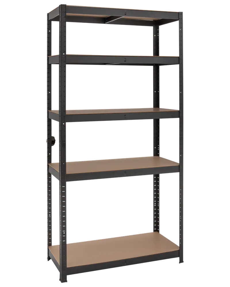 Stålreol med 5 hylder 180 x 90 x 40 cm