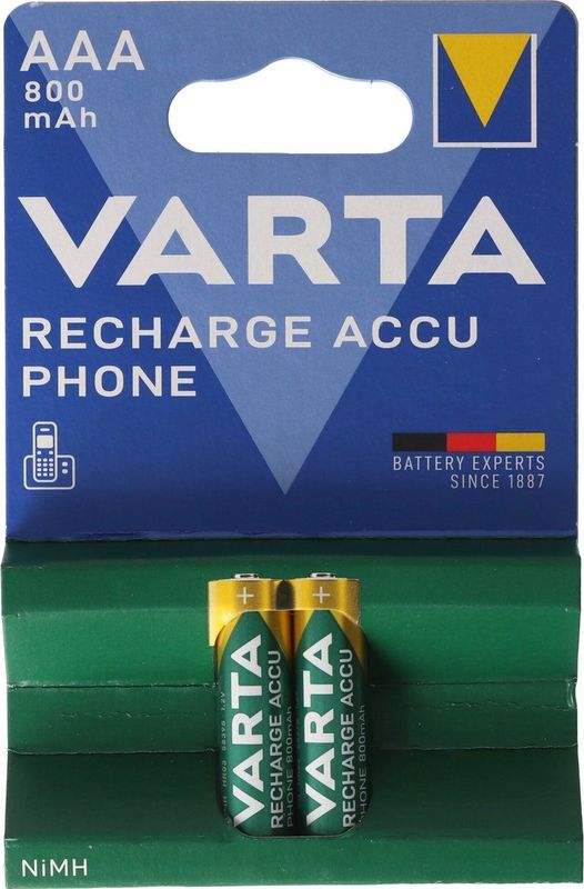 VARTA T398 Batterij - Micro / AAA - NiMH - 800 mAh - 2 Stuks
