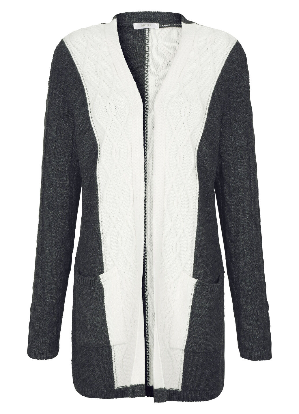 Strickjacke in Strukturmix