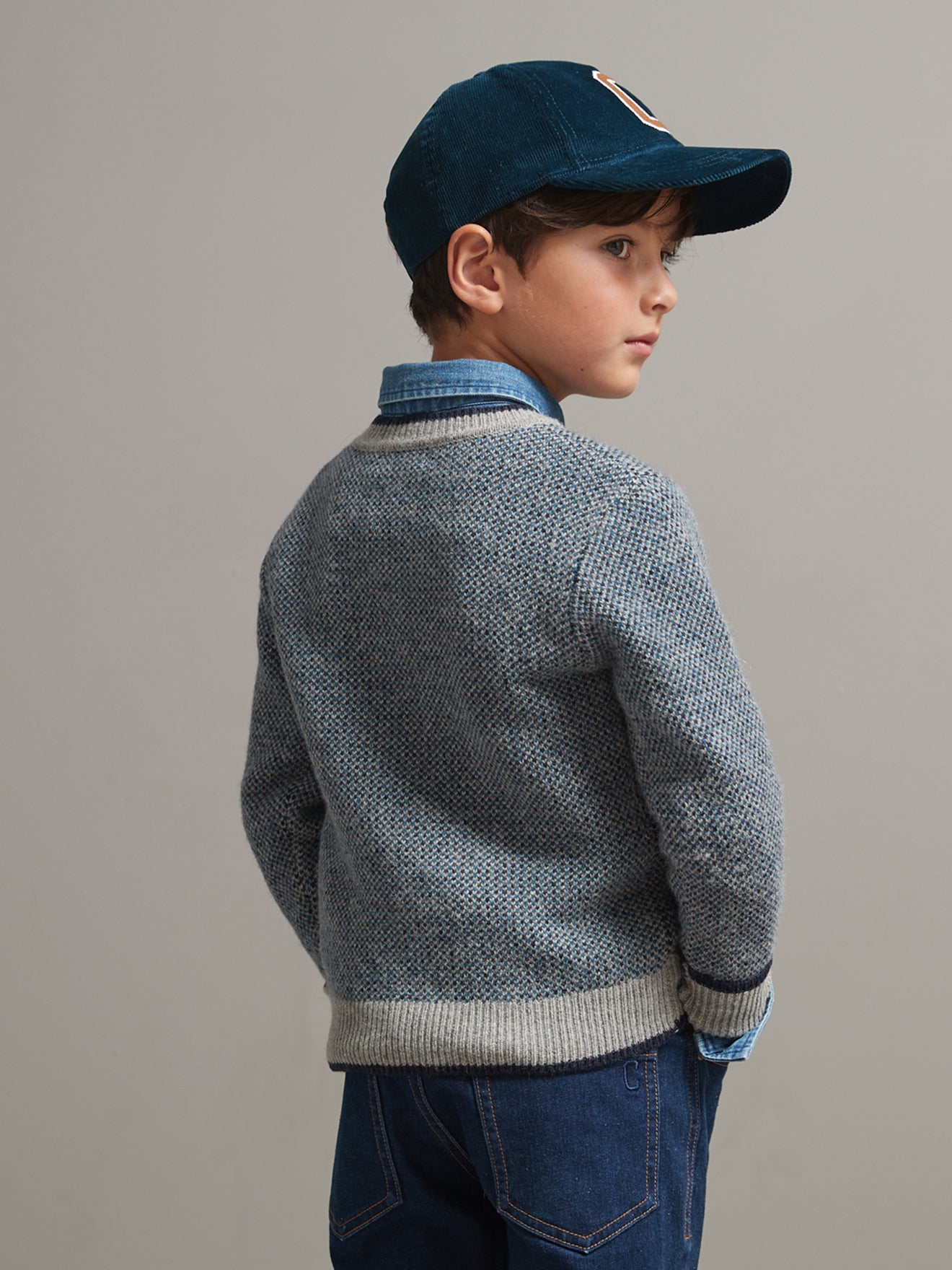Pull jacquard Garçon en Lambswool