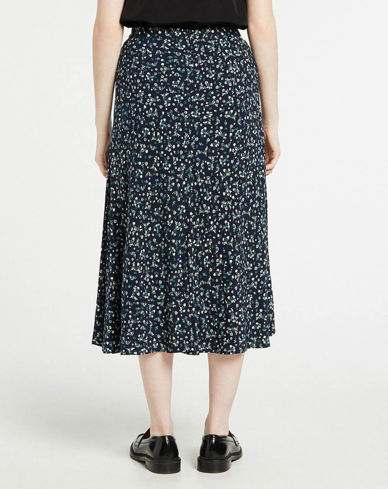 Tommy Hilfiger Jupe midi fluide à fleurs bleu marine