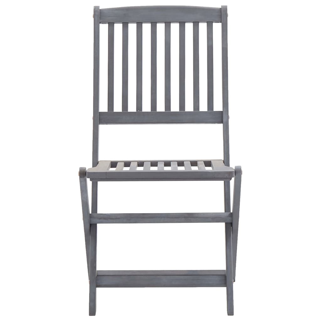 Mobilier à dîner de jardin 7 pièces bois d'acacia massif gris