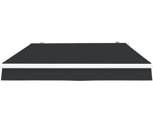 SOLUNA knikarmscherm Proof 2,5x2 Doekdesign U171 Frame RAL 9010 Zuiver Wit Aandrijving rechts incl. slinger
