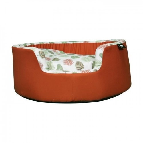 Cama AIME laranja tropical suave para cães de pequeno e médio porte.