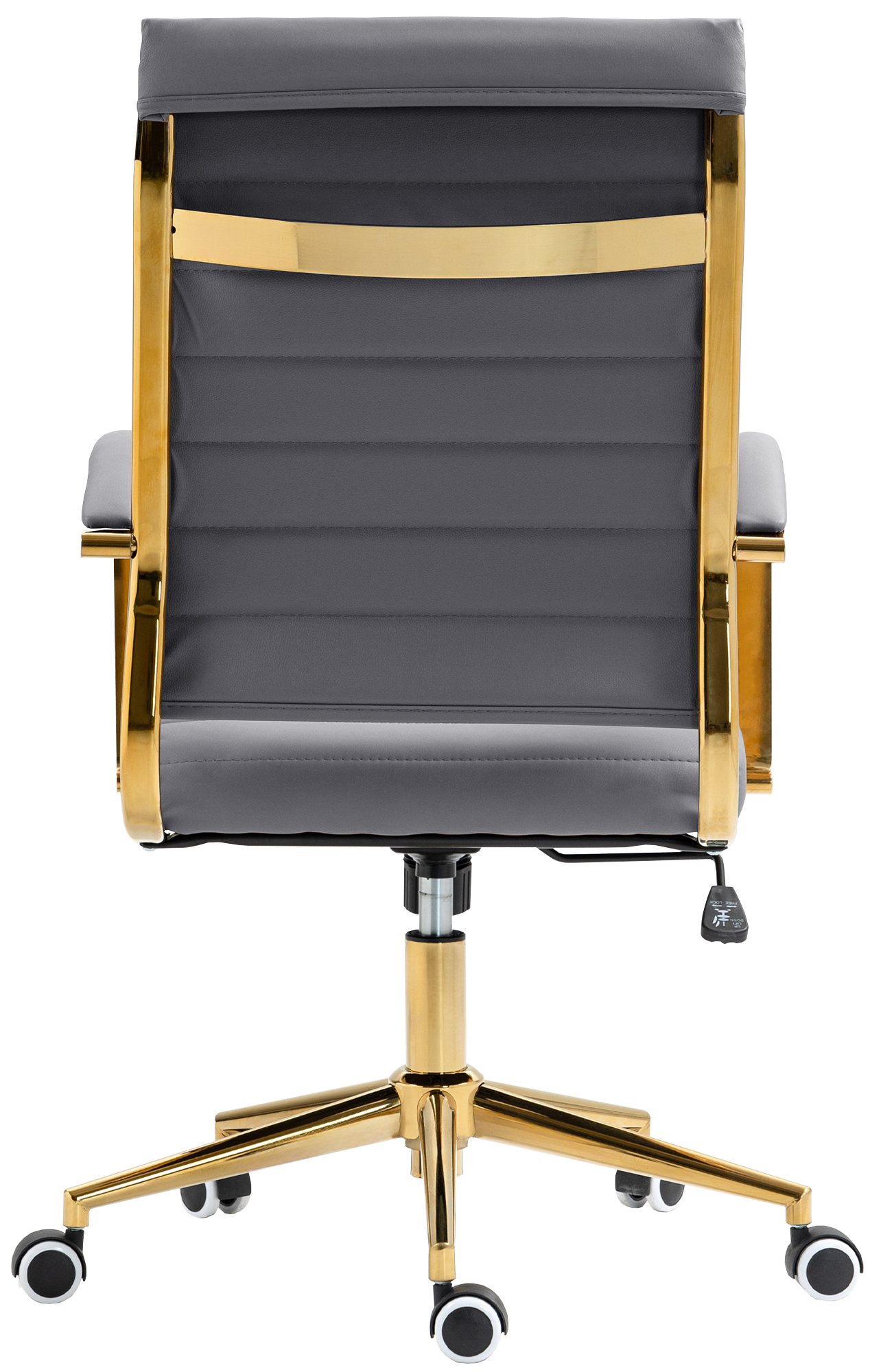 CLP Ergonomischer Bürostuhl Havanna Kunstleder I Höhenverstellbarer Schreibtischstuhl Mit Metall-Gestell In Gold-Optik I 360 Grad Drehbar