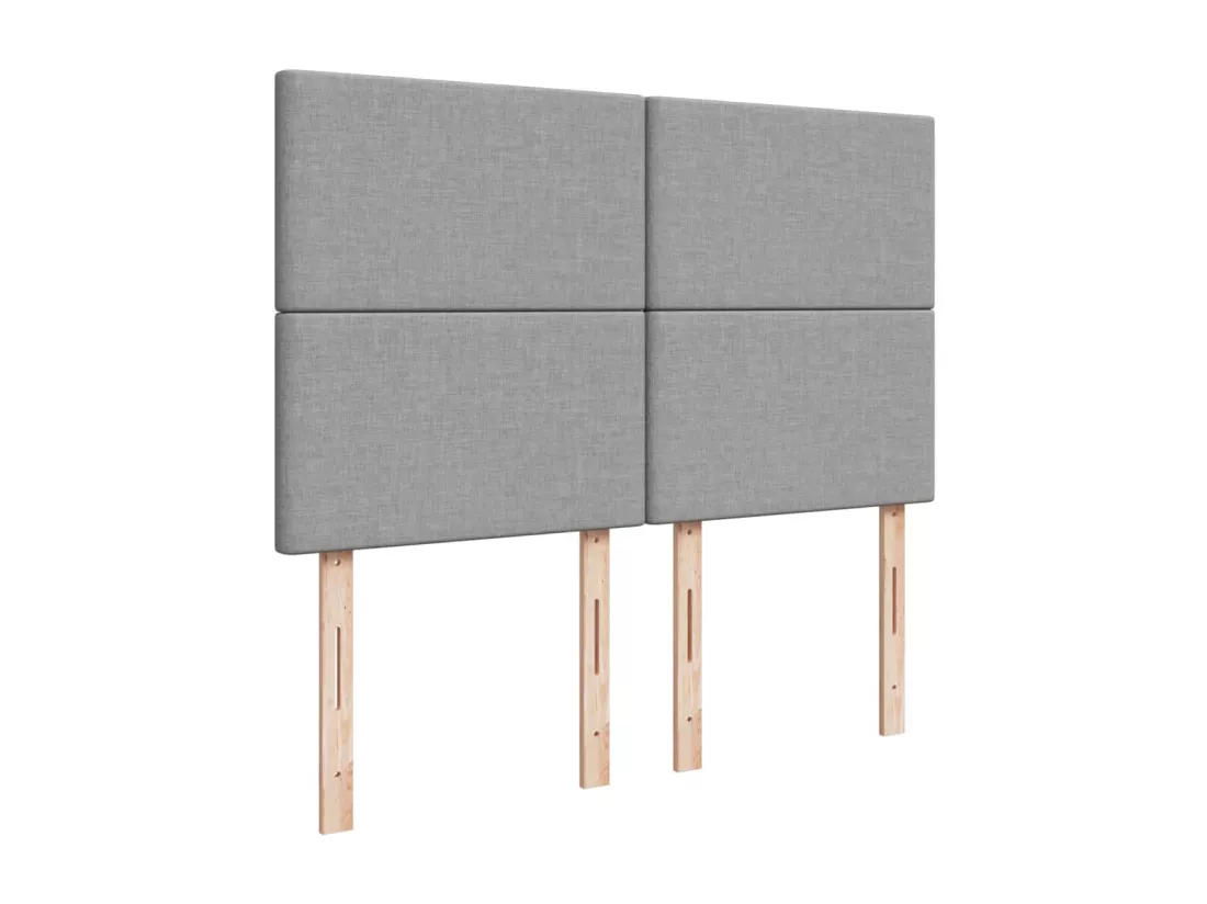 Sommier à lattes de lit avec matelas Gris clair 140x190cm Tissu