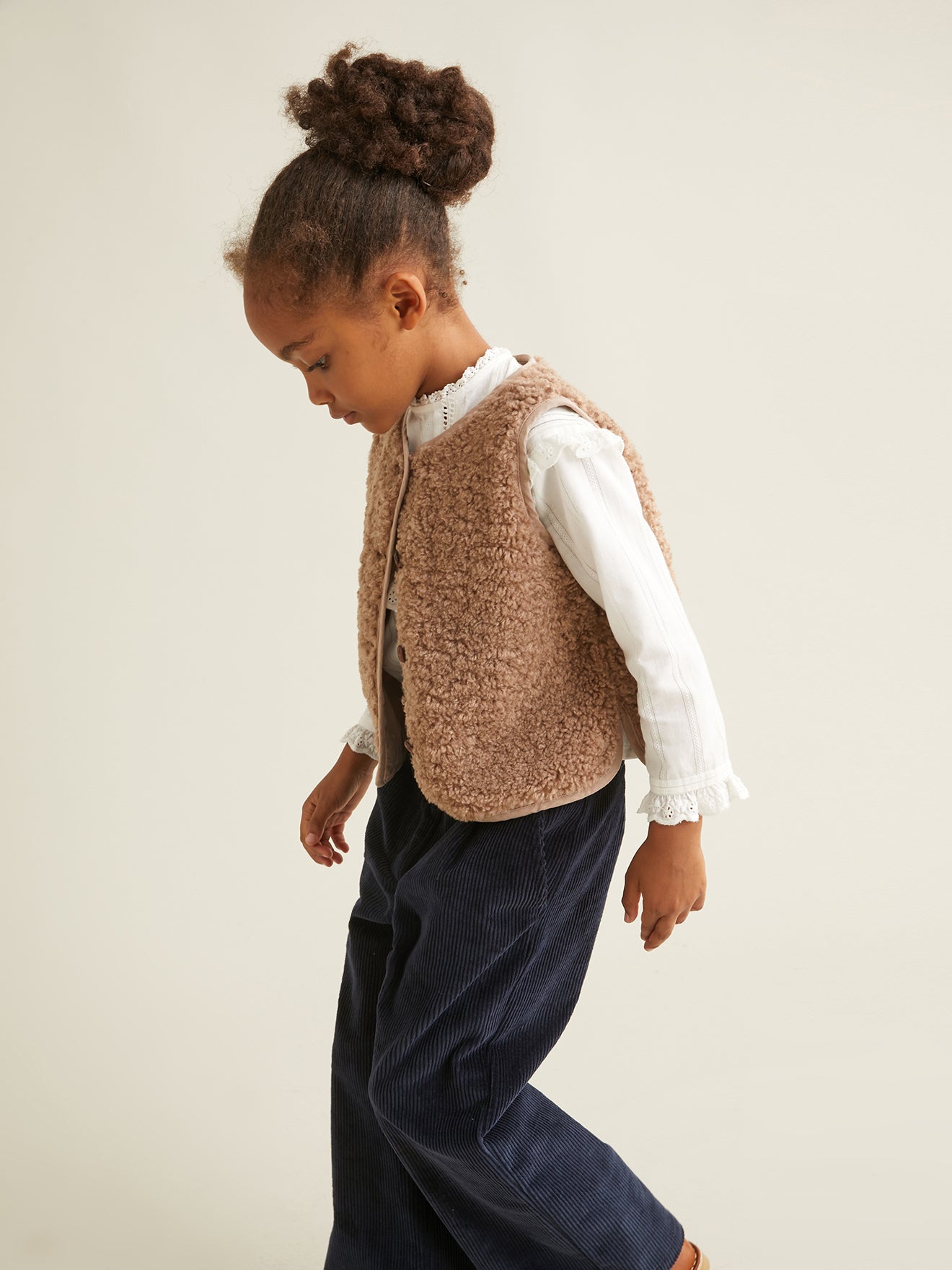 Veste sans manches en sherpa Fille