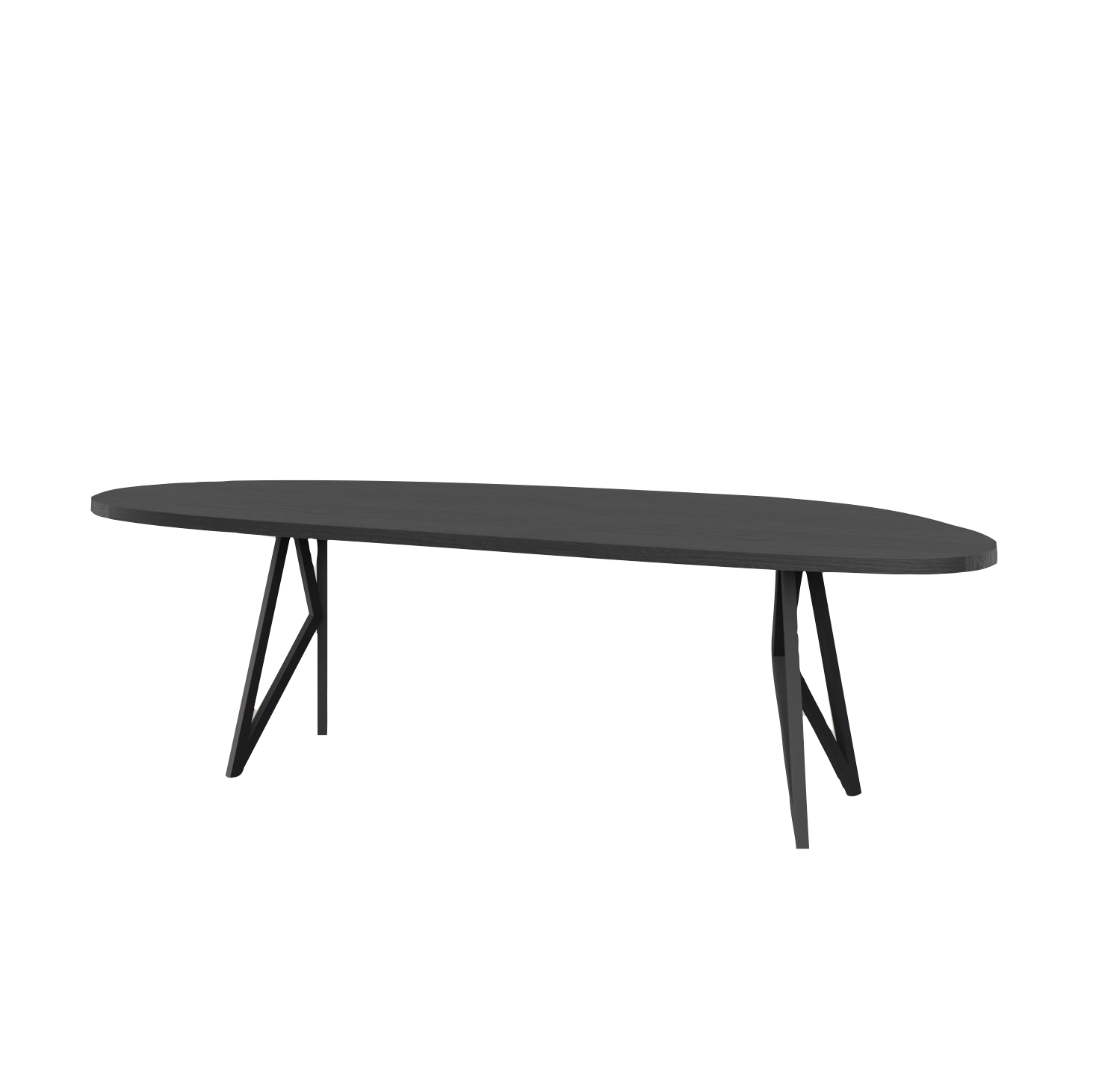 Studio HENK tafel Butterfly Blob - zwart frame, zwarte beits 200 x 100 | Zwarte Beits | Rechte Rand | Frame Zwart