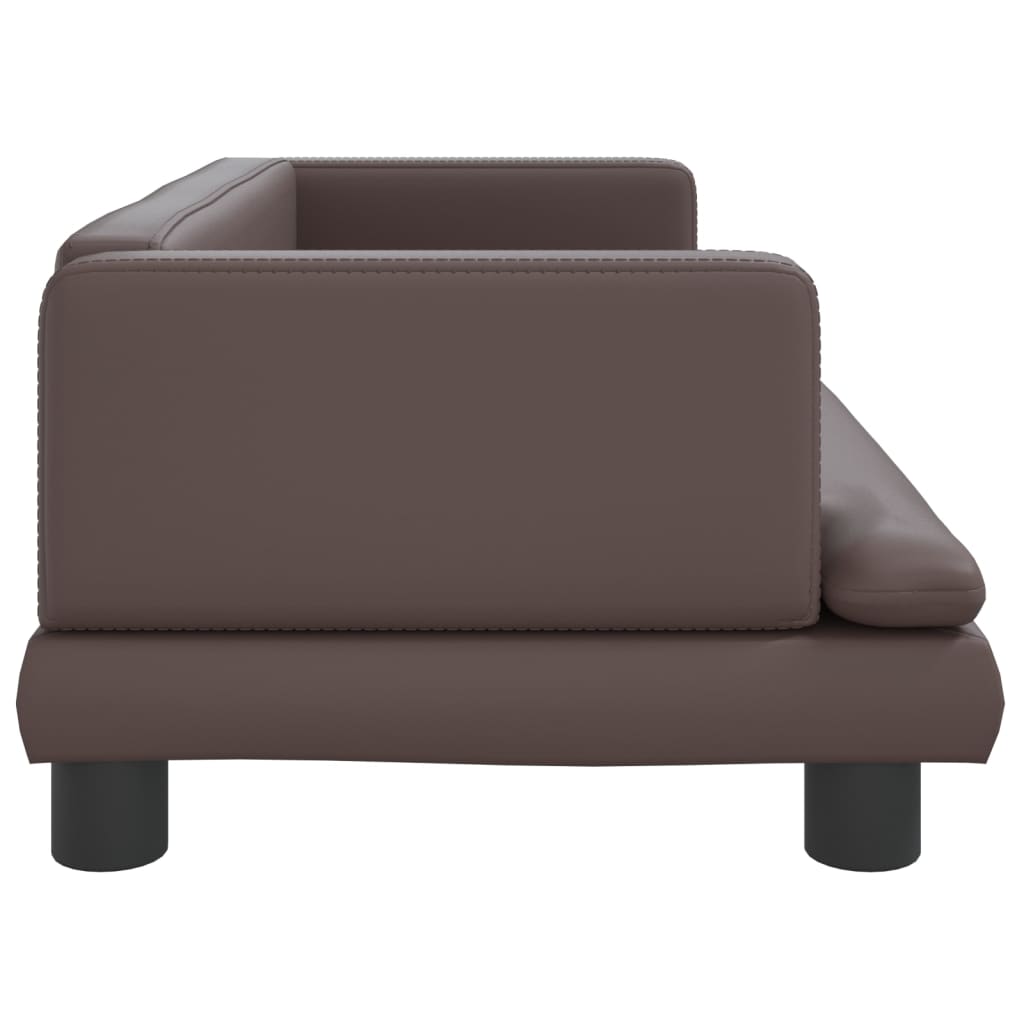 Cama para cães em couro sintético marrom vidaXL, 60x40x30 cm