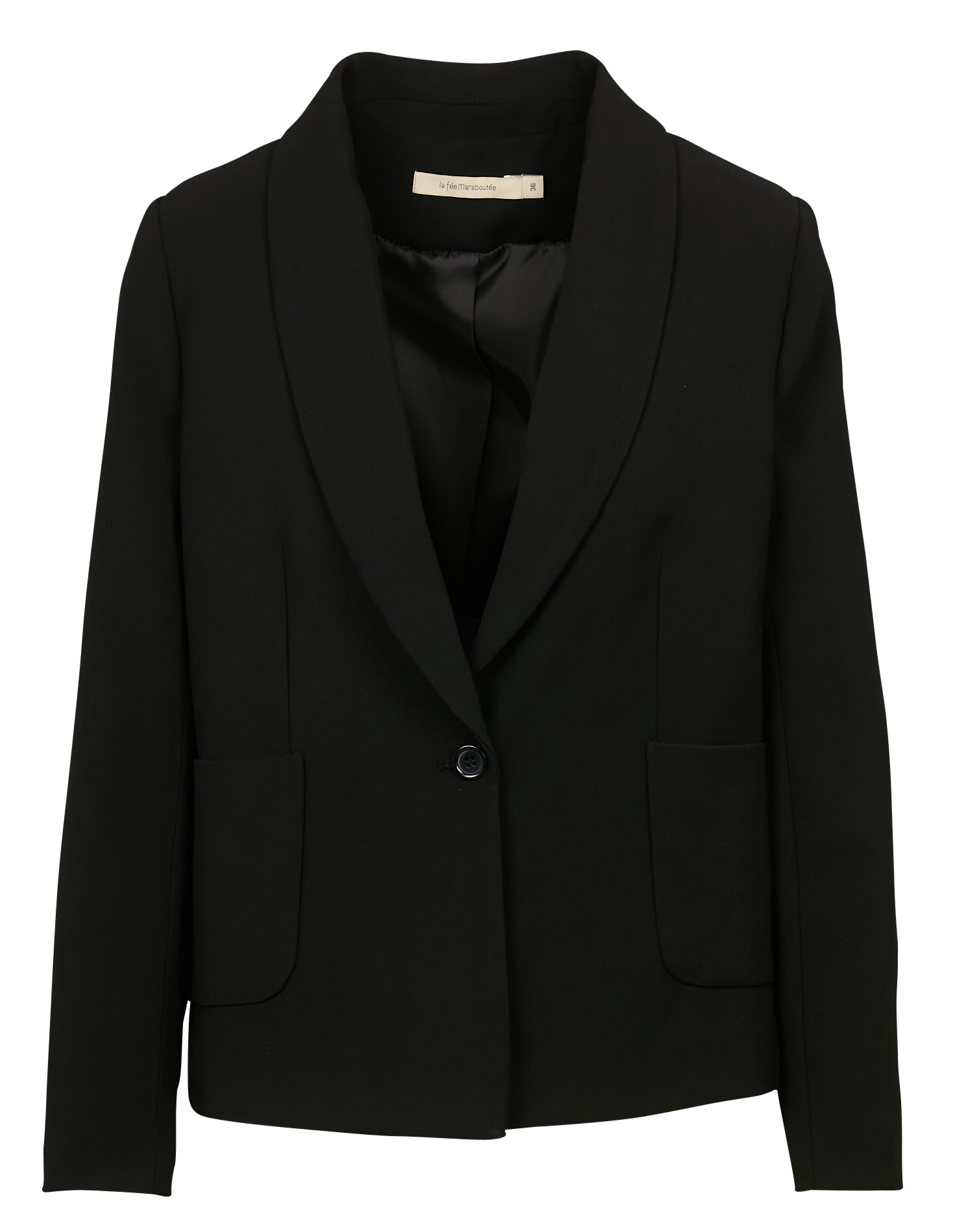 Veste de tailleur cintrée à col châle | Noir