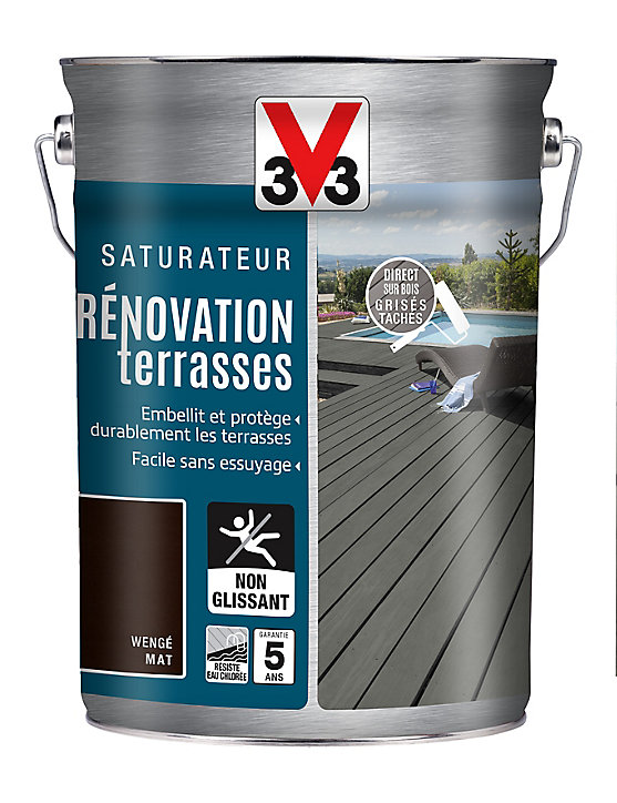 Saturateur extérieur terrasses et bardages Wengé V33 5L