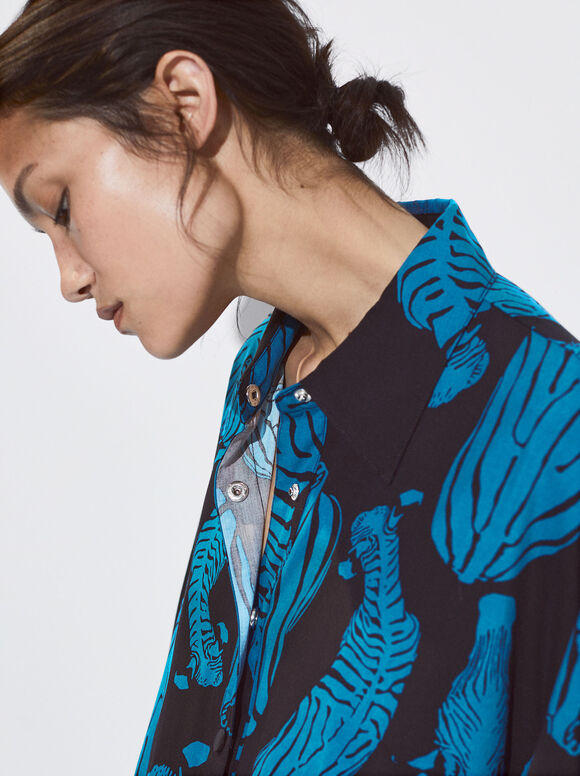 Camisa com estampa de zebra - Multicor