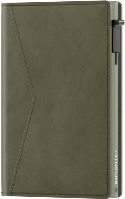 Prowallet - Slim - Pasjeshouder - Olijfgroen - Aluminium - 8 Pasjes