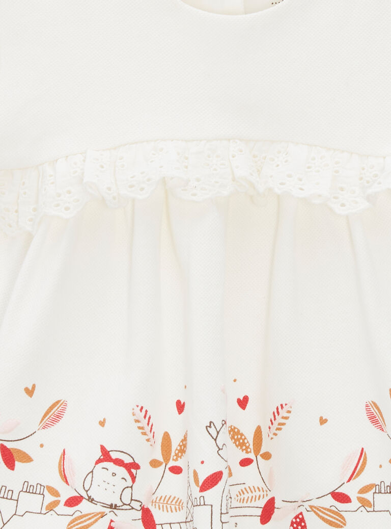Robe à manches courtes imprimé moineaux