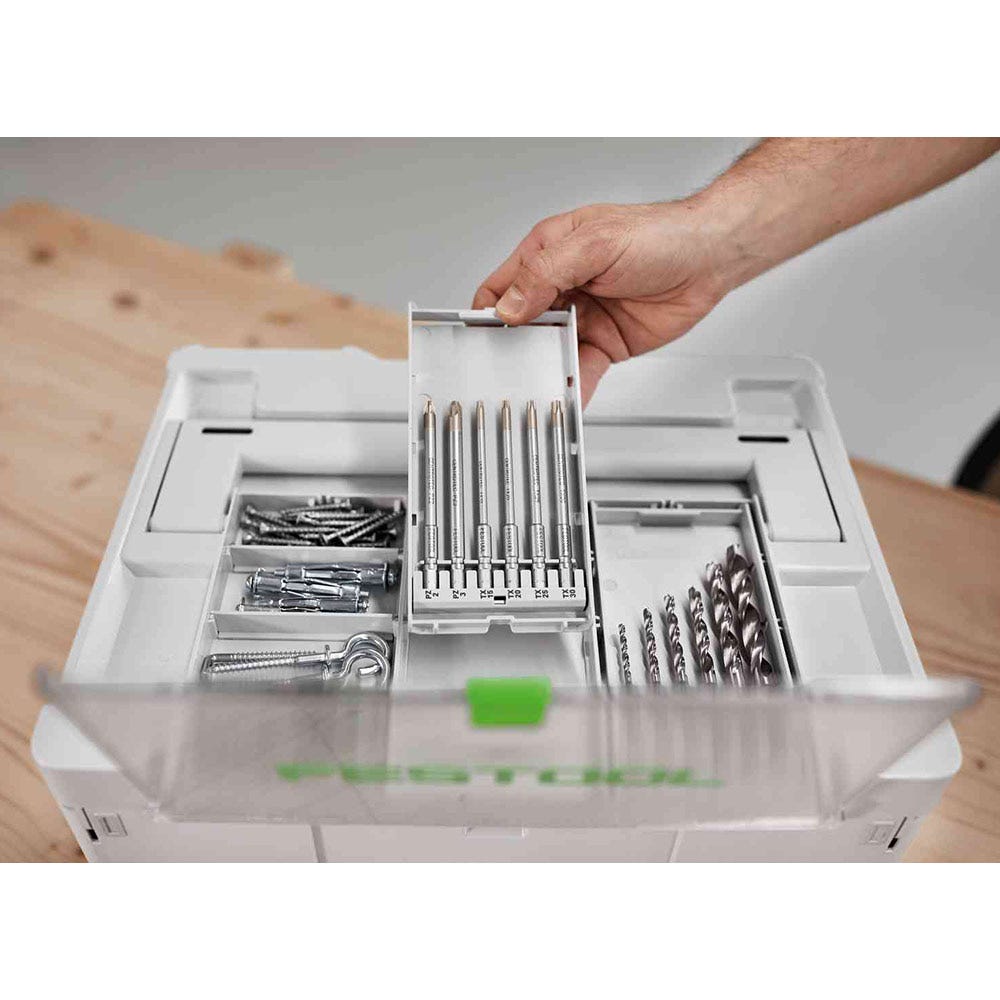 FESTOOL Systainer3 SYS 2 Médio 187mm x 396mm com Tampa de Armazenamento 577347