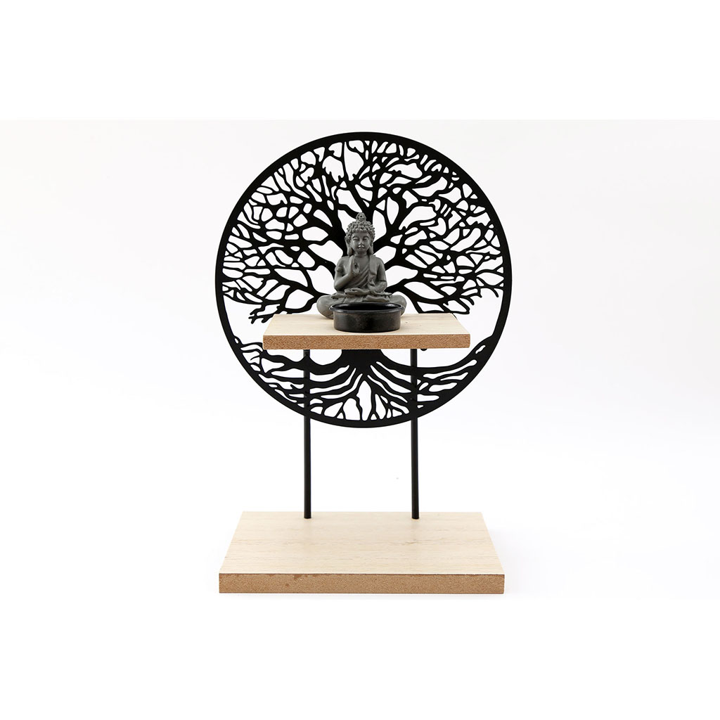 Photophore arbre de vie bouddha 20x10x29cm