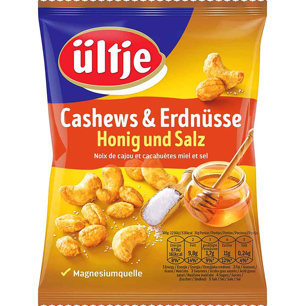 ültje Cashews & Erdnüsse Honig und Salz 200g MHD:30.11.25