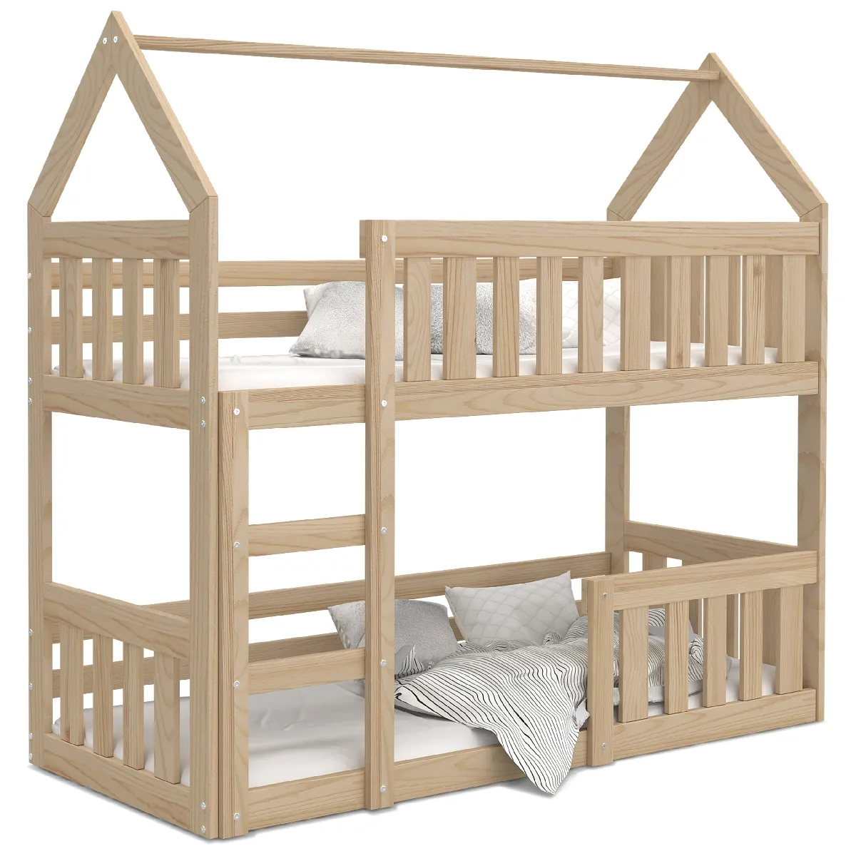 KIDS LITERIE Lit Cabane MINI Superposé 80x190 - Naturel