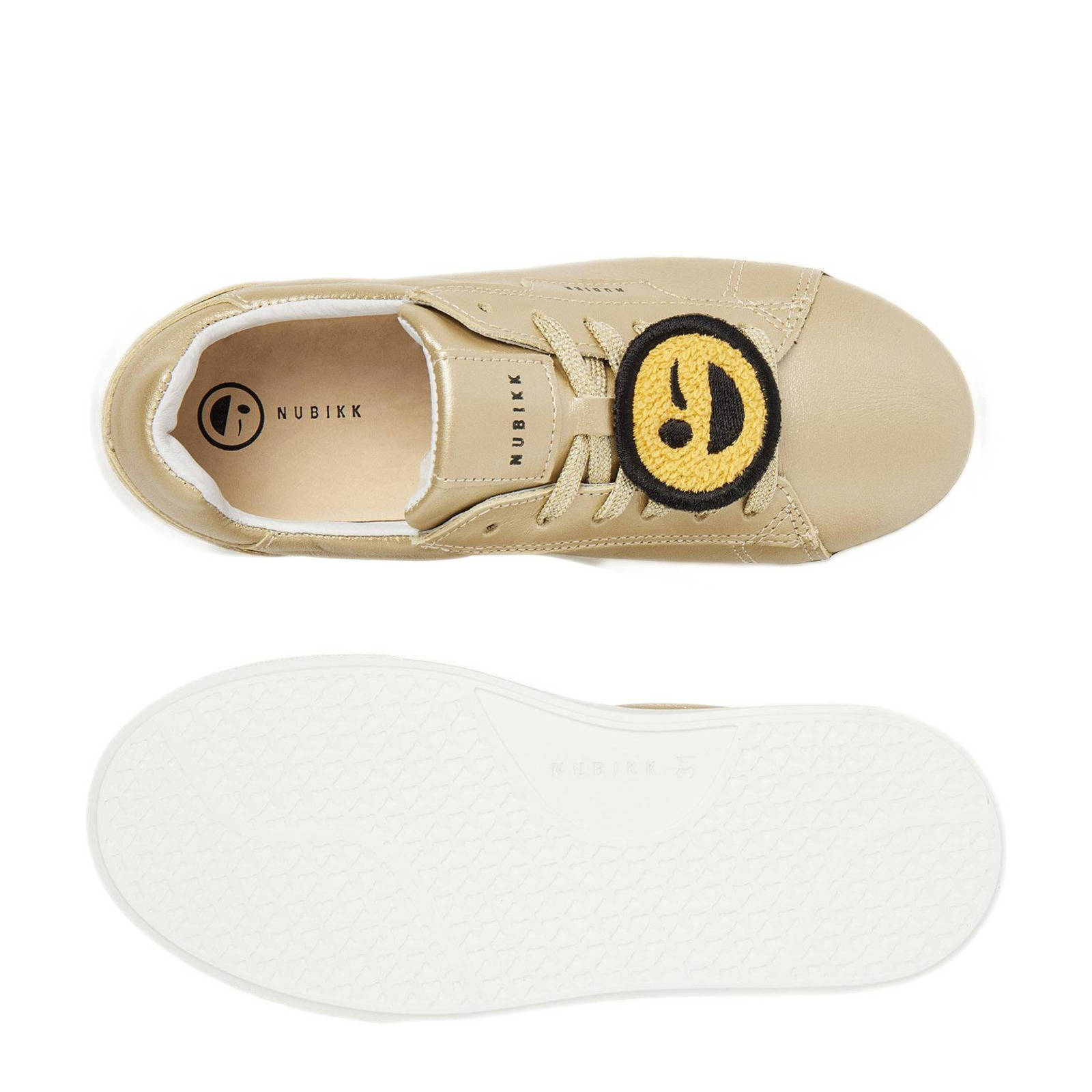 Nubikk leren sneakers goud metallic