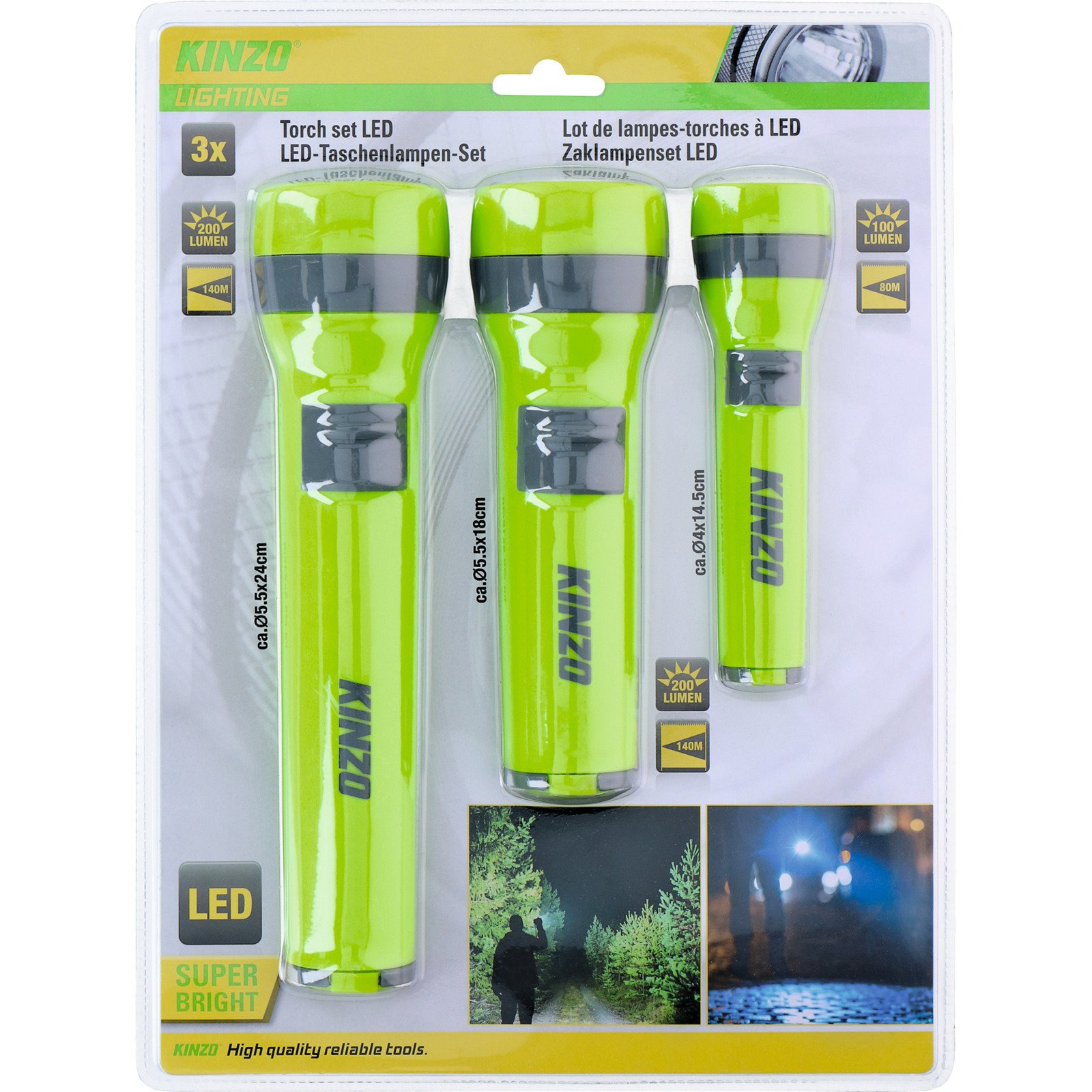 Kinzo Taschenlampenset 3W