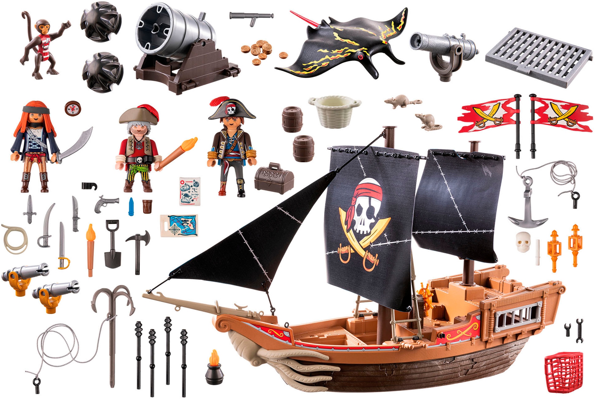 Playmobil® Konstruktions-Spielset »Grosses Piratenschiff (71530), Pirates« Made in Europe