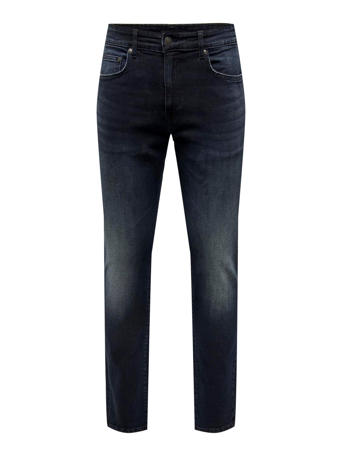ONSLOOM Mittlere Taille Slim Fit Jeans Blue Black Denim