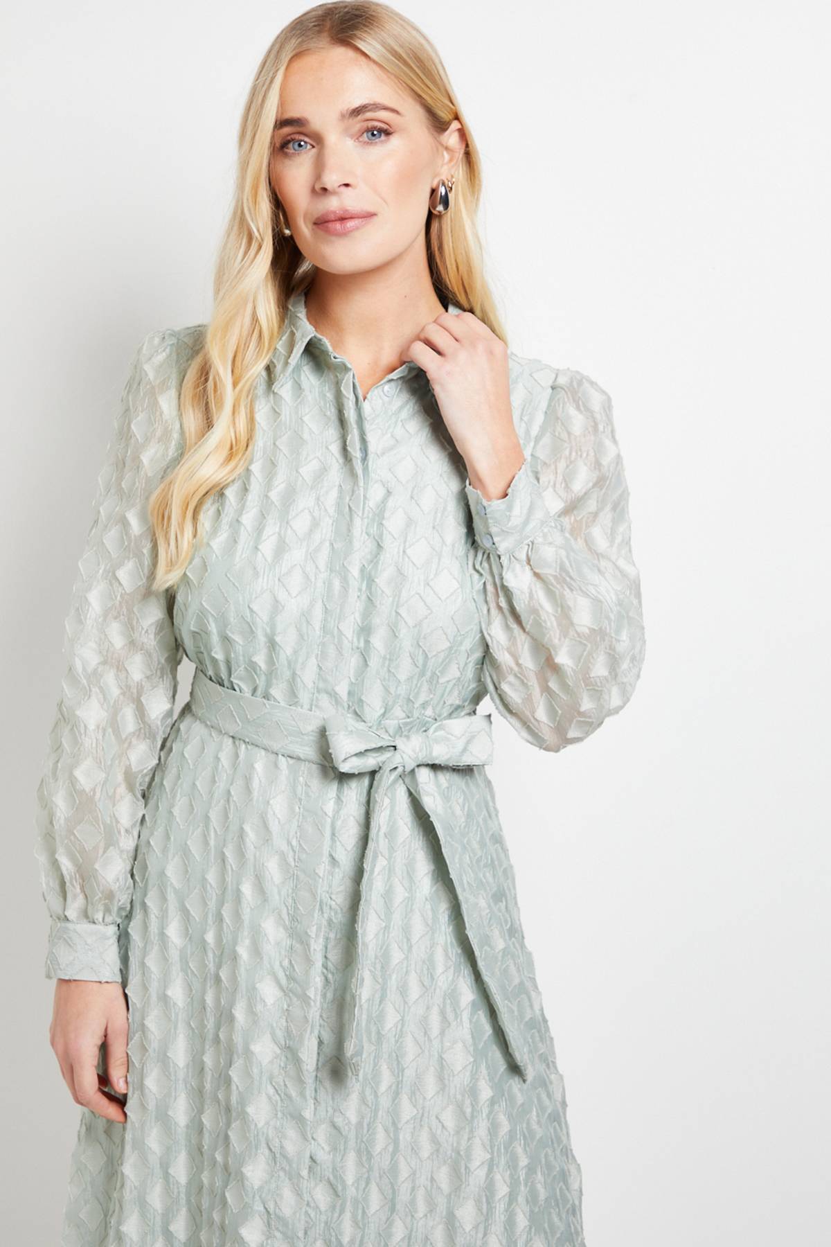 Wallis Robe Midi Chemise En Organza Géométrique Petite Taille