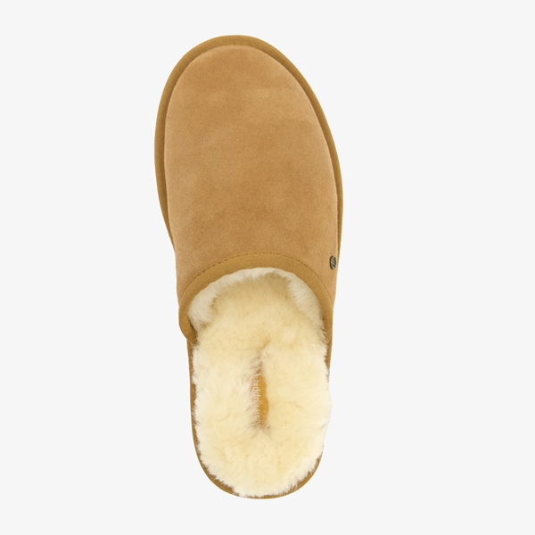 Hush Puppies gevoerde heren pantoffels cognac