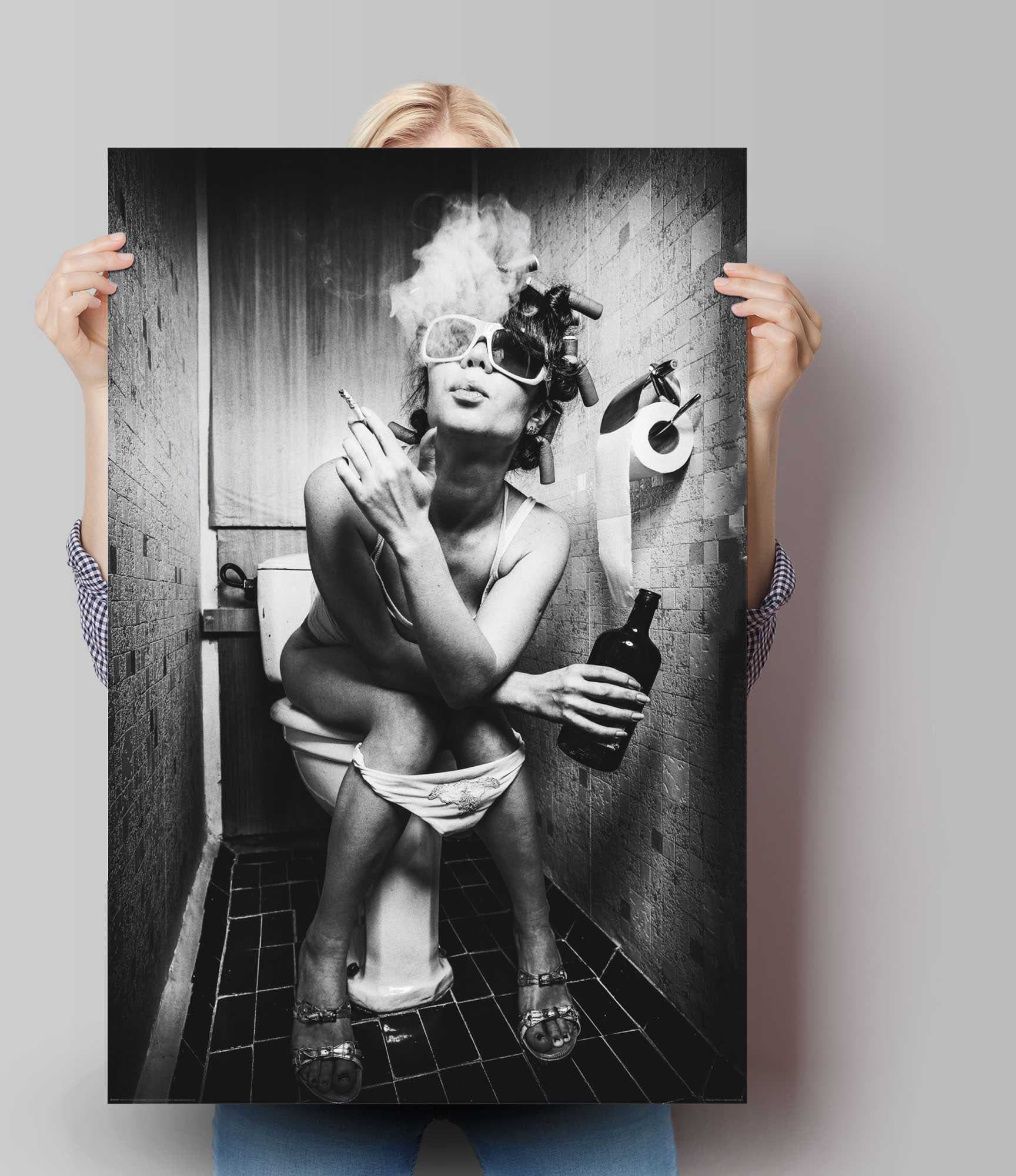 Reinders! Poster »Toiletten Business Poster für Toilettentür« Bilder von Frauen | Foto | Frau | Menschen | Schwarz-Weiss 1 Stk. tlg.