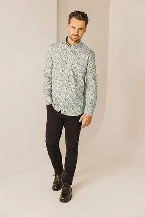 State Of Art Overhemd Poplin Print Lichtblauw 21424233-1184 kopen