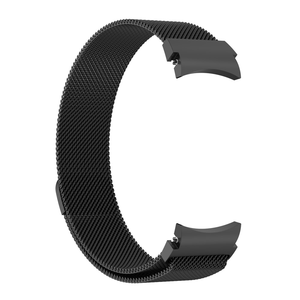 Edelstahl Milanaise Uhrenarmband mit Magnet-Verschluss (Gelenkumfang: 170 - 260 mm) (Stegbreite: 20 mm) - Schwarz