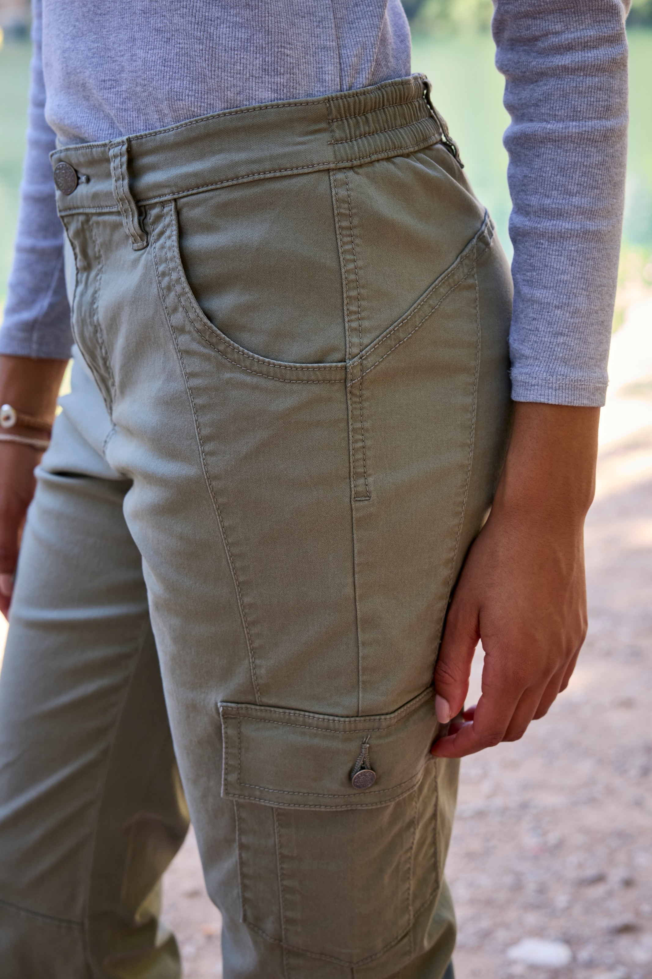 Vivance active Trekkinghose »Cargo Jeans Optik«  Baumwollmix mit Cargo Taschen
