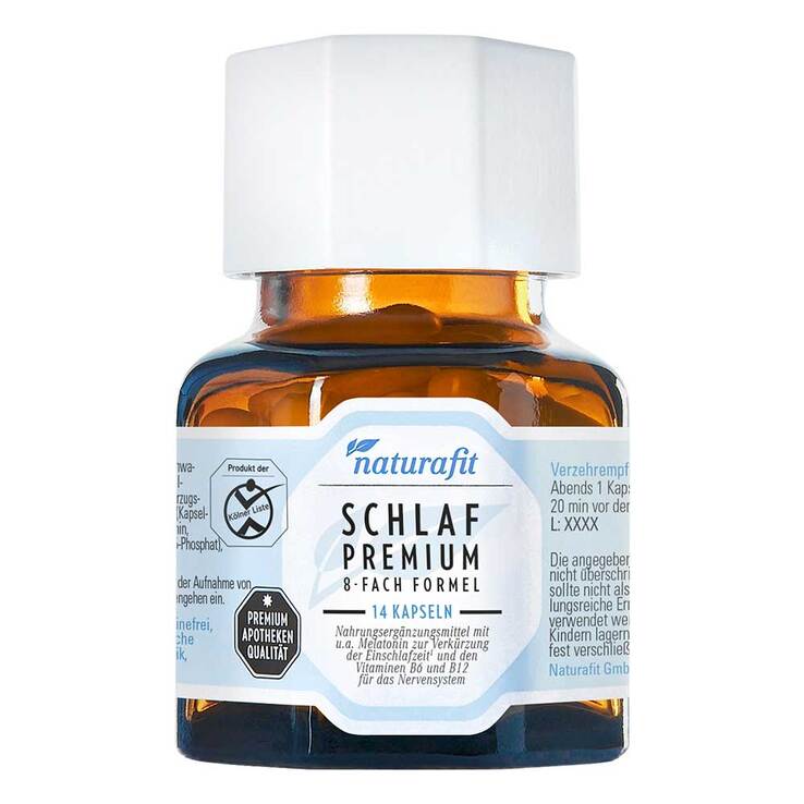 Naturafit Schlaf Premium 8-fach Formel Kapseln, 14 St