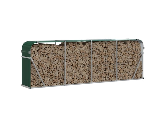 VIDAXL - Sac à outils Porte-bûches vert 300x45x100 cm acier galvanisé