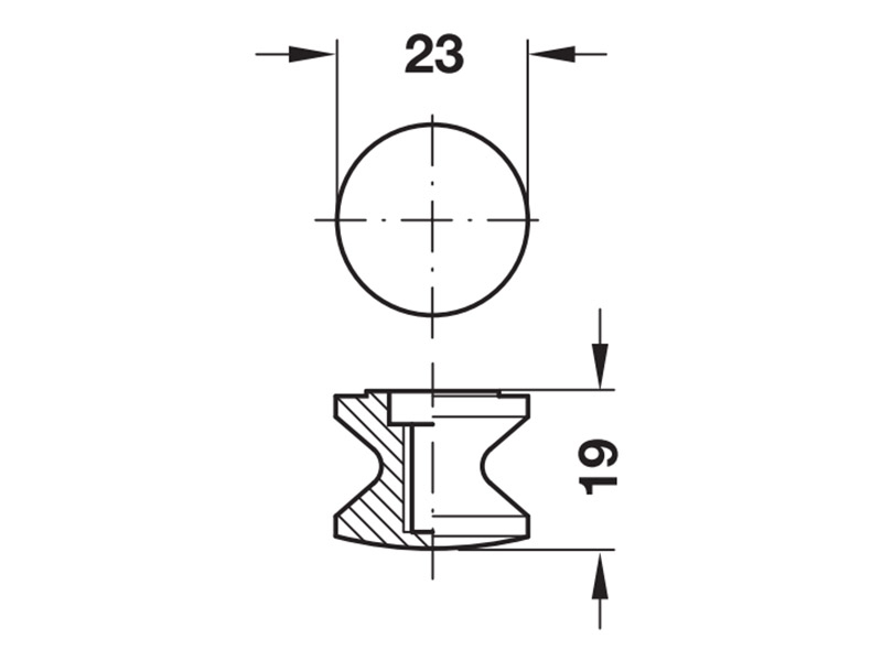 Obelink push-lock knop - white