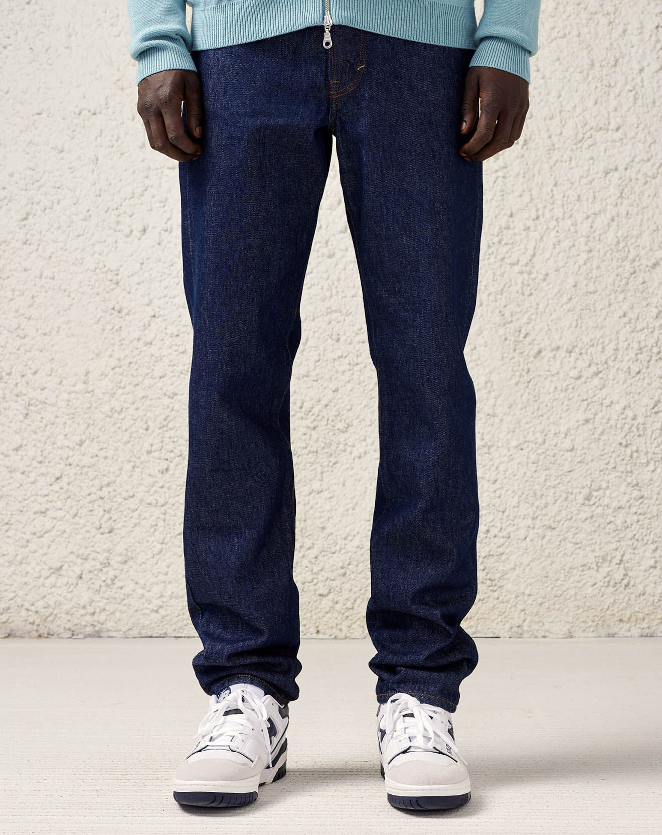 Bellerose Jean ample en Toile de coton organique Porter bleu foncé