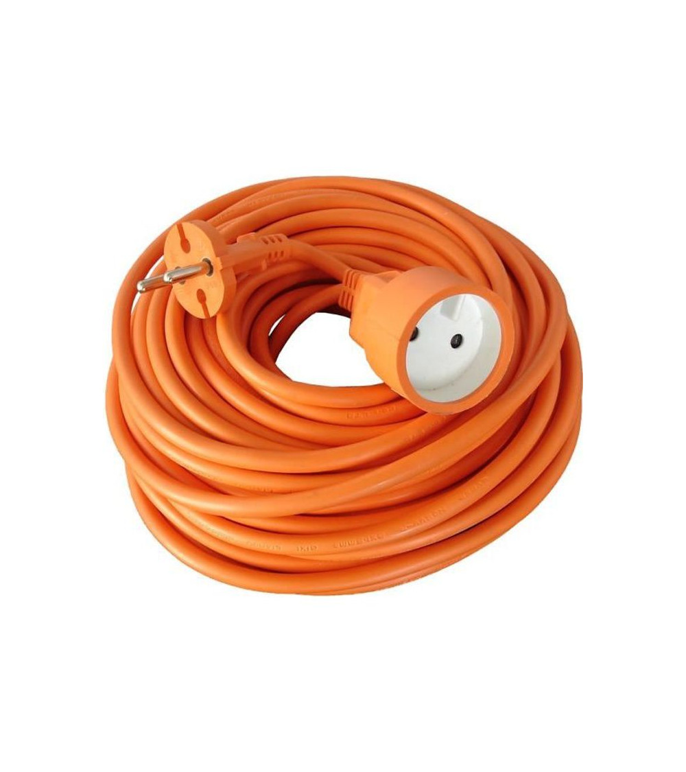 Rallonge électrique de jardin câble 10m 2x1,5mm² orange