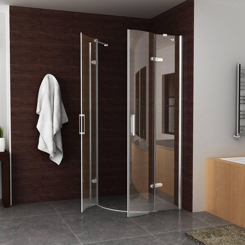 BWS - Kwartronde Douchecabine - 100x100 cm - 8 mm - NANO Coating - 2 Deuren