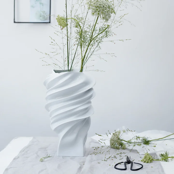 Rosenthal - Squall Vase, H 32 cm, weiss matt
