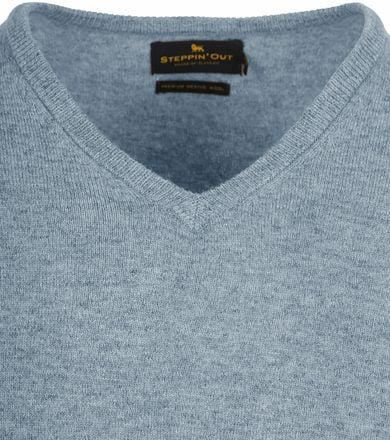 Steppin' Out Pullover V-hals Merinowol Sky Blue SM1201.0003-2005 kopen