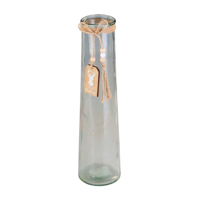 Vase Reagenzglas mit Quaste - ca. 9 x 35 cm